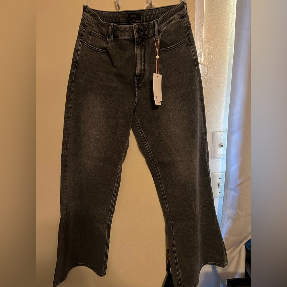 Quince Dark Gray Straight Leg Jeans